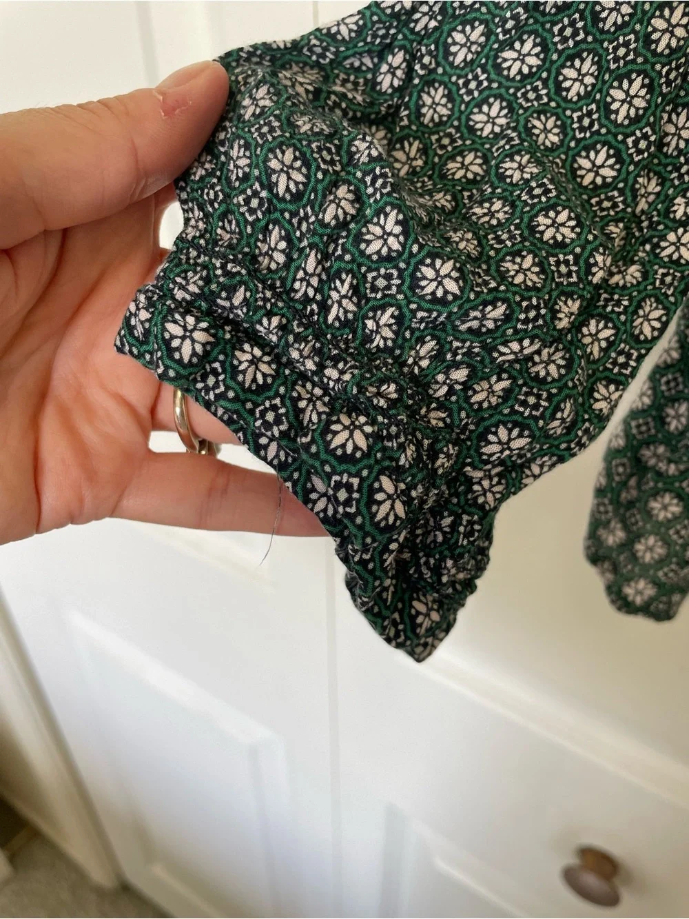 J. Jill Teal Green Printed Button-Front Blouse - Picture 4 of 11